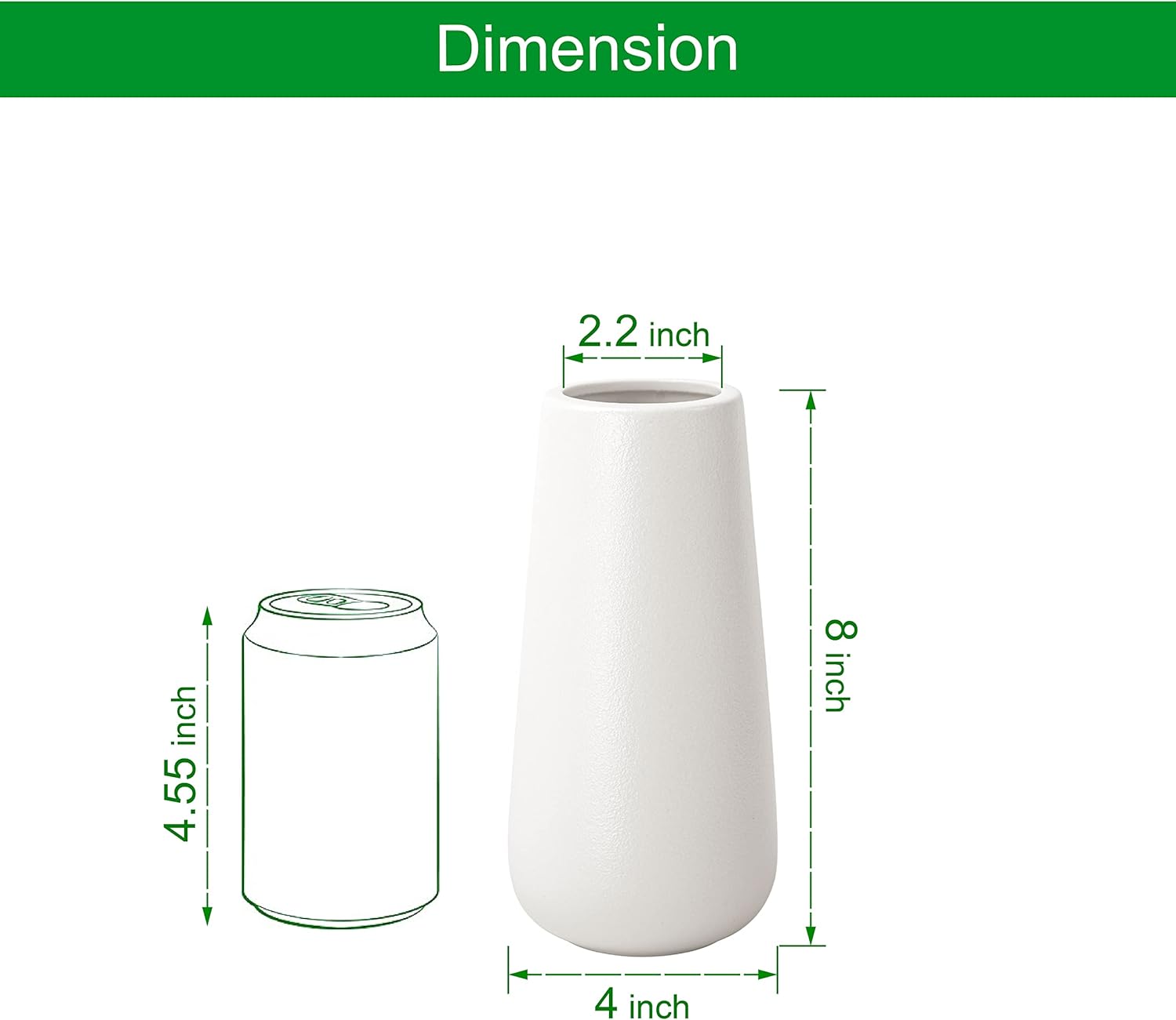 Modern Beige Flower Vase — 8" - View 3
