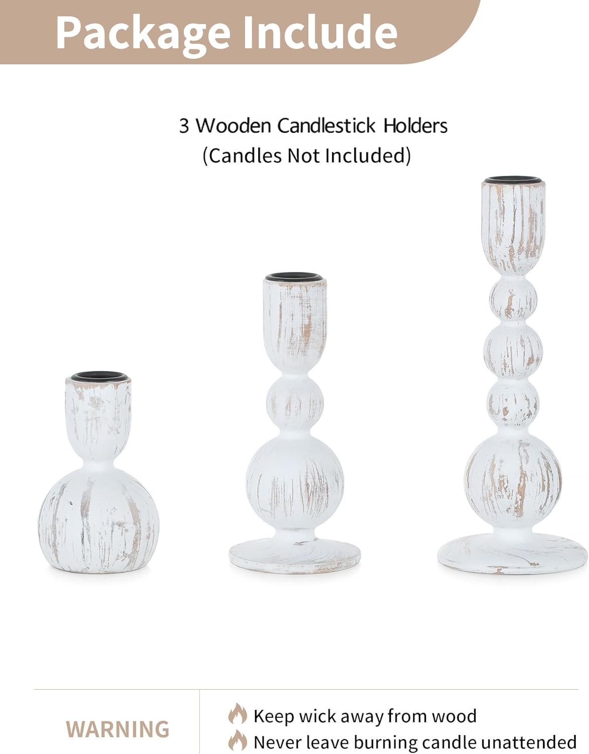 Boho Brown Candle — Set of 3 - View 7