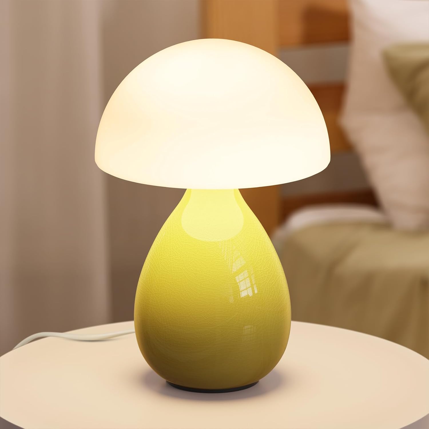 Dimmable Modern Blue Table Lamp — Yellow