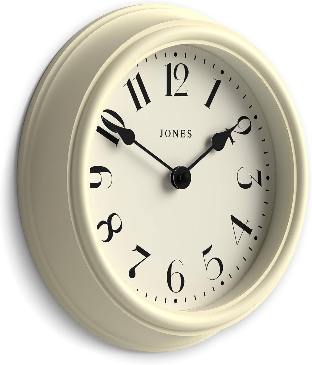 Round Beige Wall Clock — Cream