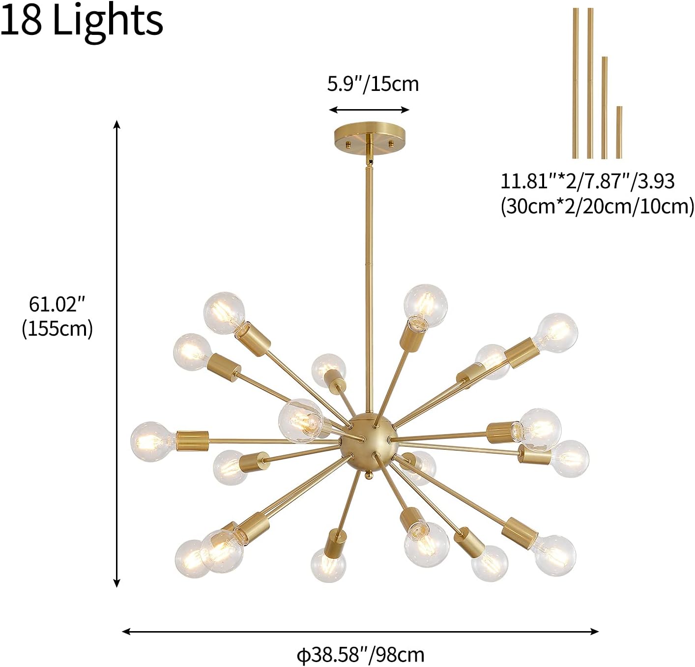 Luxe Black Chandelier - View 5