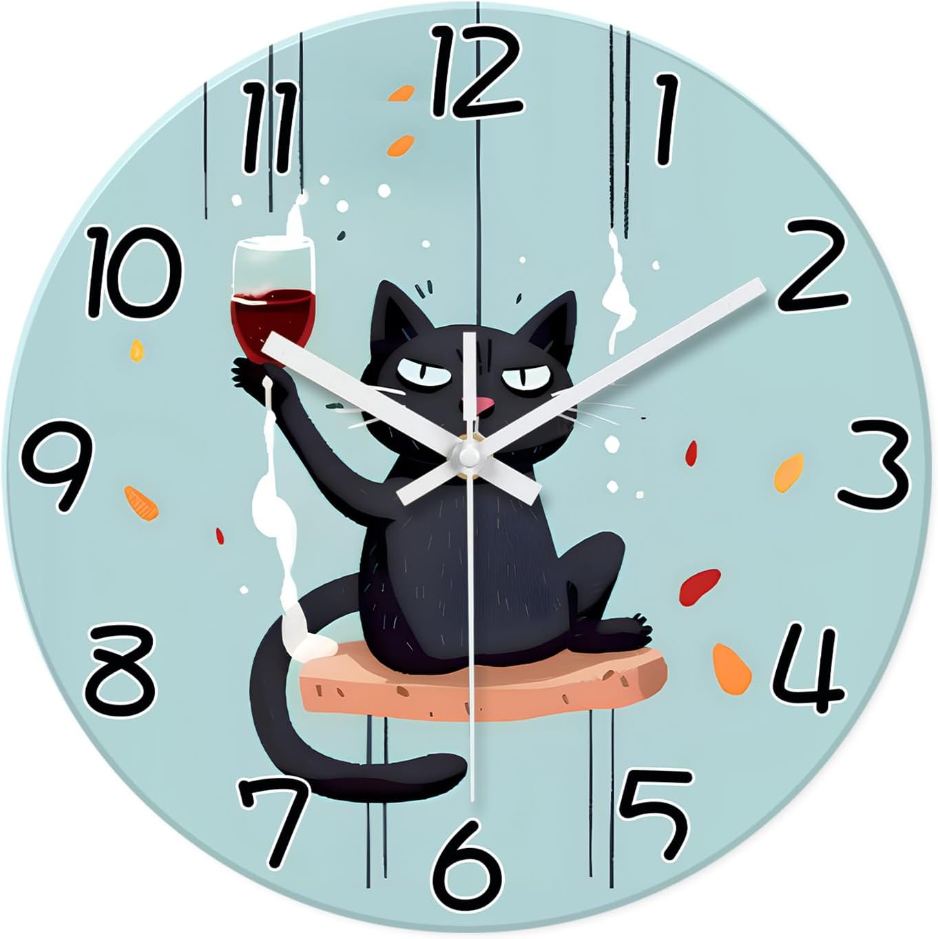 Battery Operated Black Wall Clock — 16" — 14 Inch