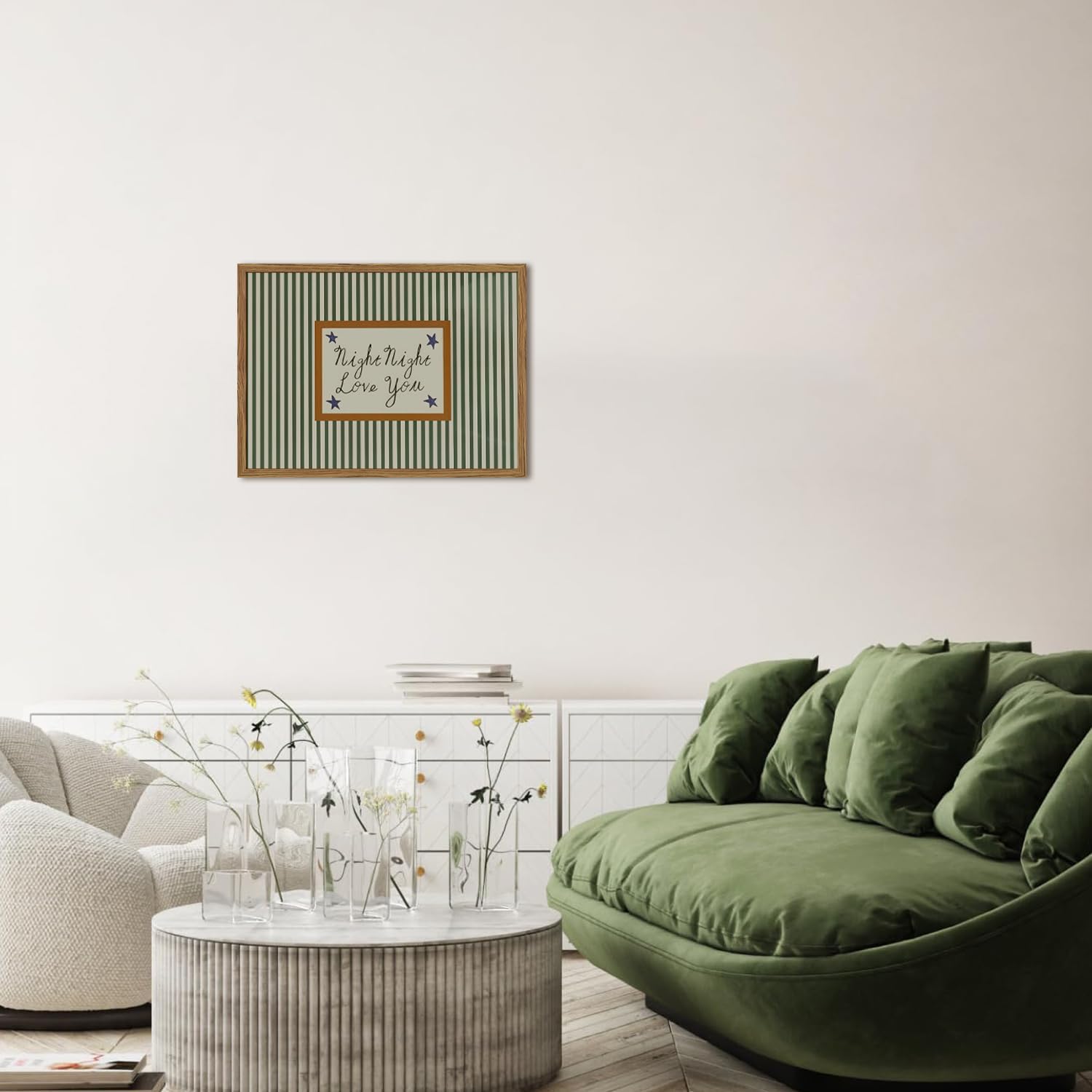 Framed Mid-Century Beige Wall Decor — 16" - View 4