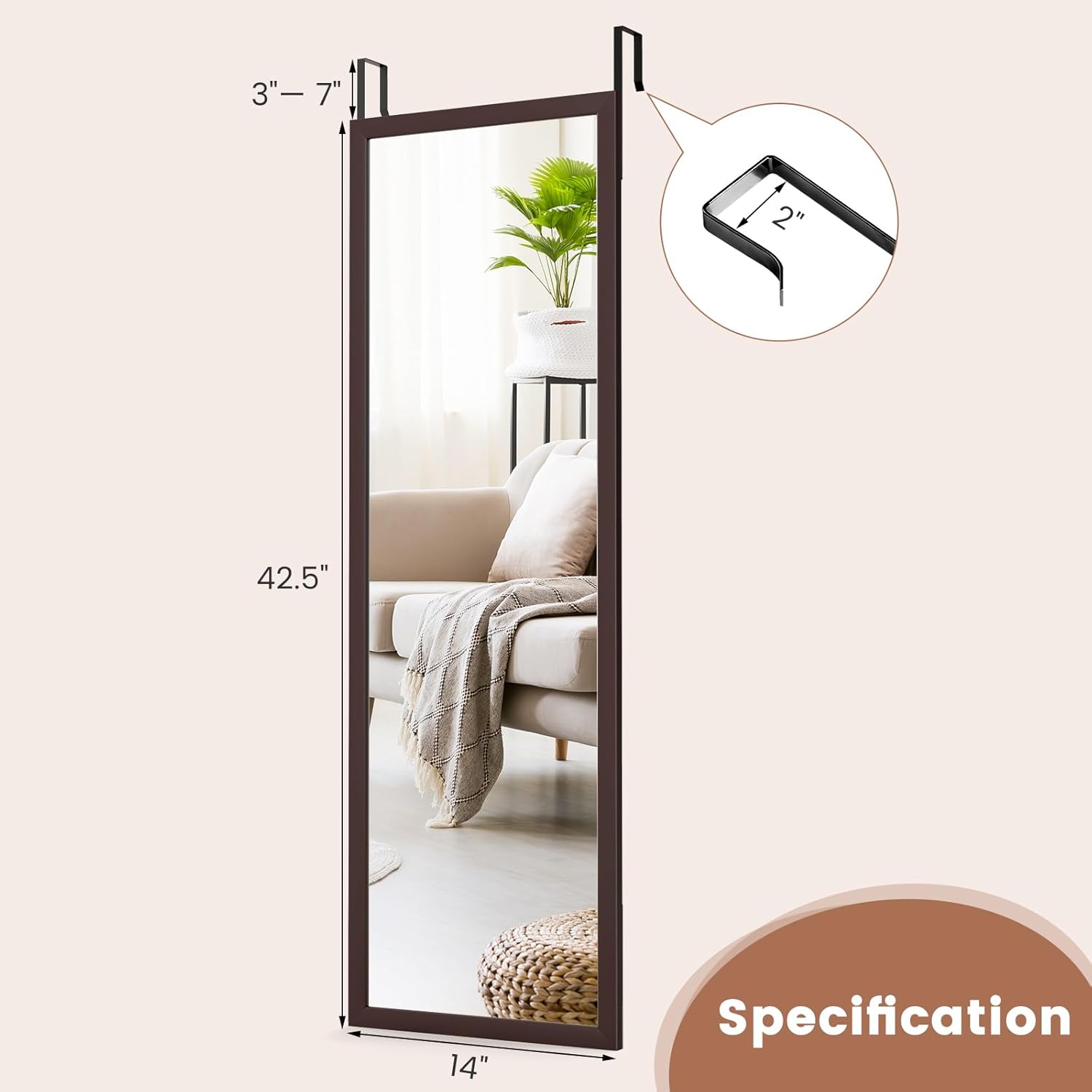 Metal Wall Mirror — 42.5" - View 6