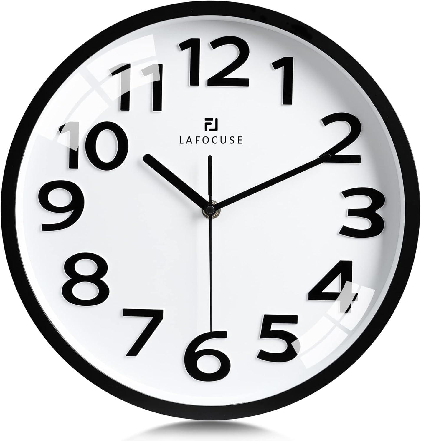 Battery Operated Blue Wall Clock — 12" — White
