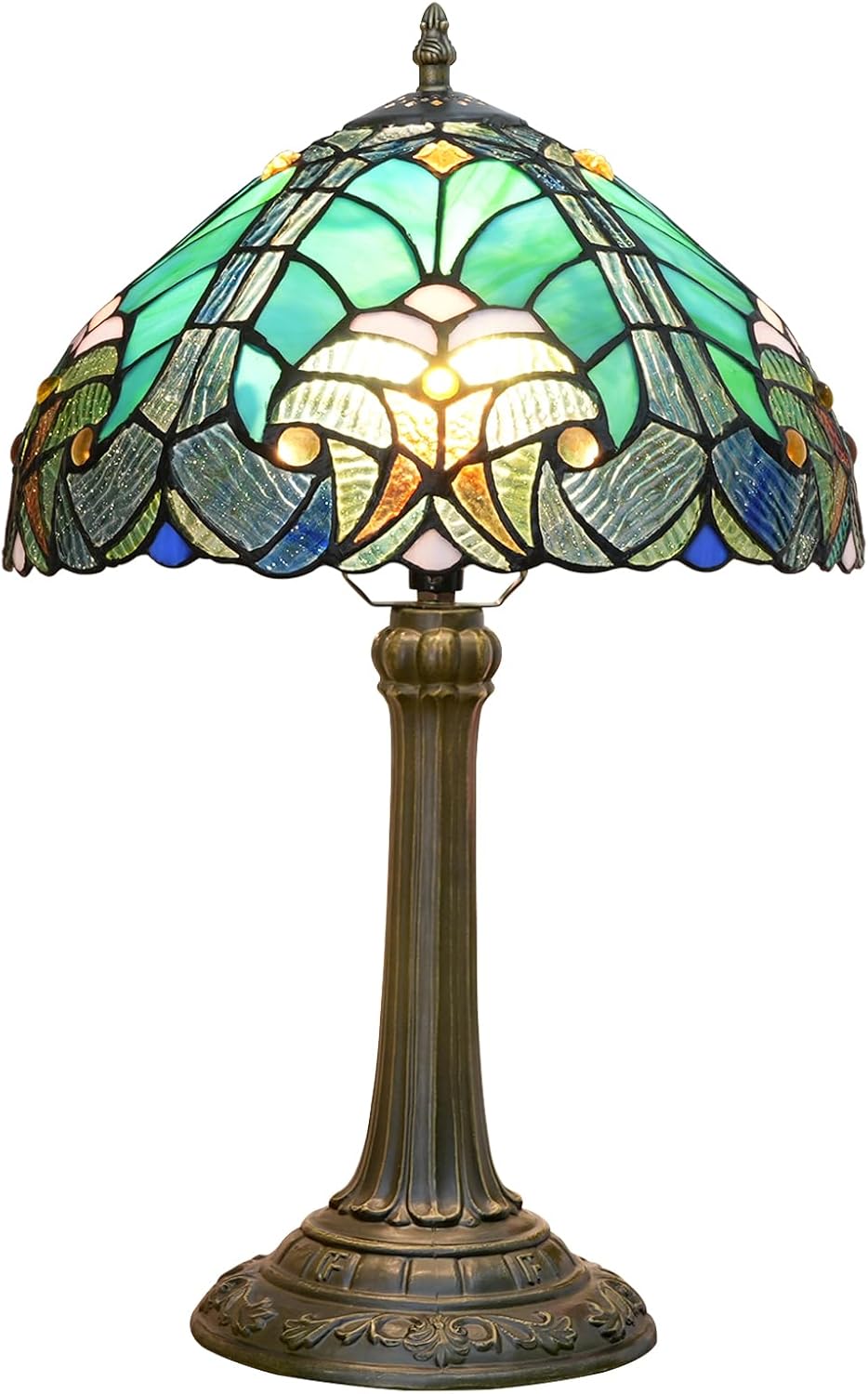 Vintage Blue Desk Lamp — 12" — Green Liaison Style