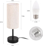 Linen Modern Beige Desk Lamp - View 5