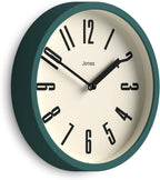 Round Mid-Century Black Wall Clock — 8" — Eden Green