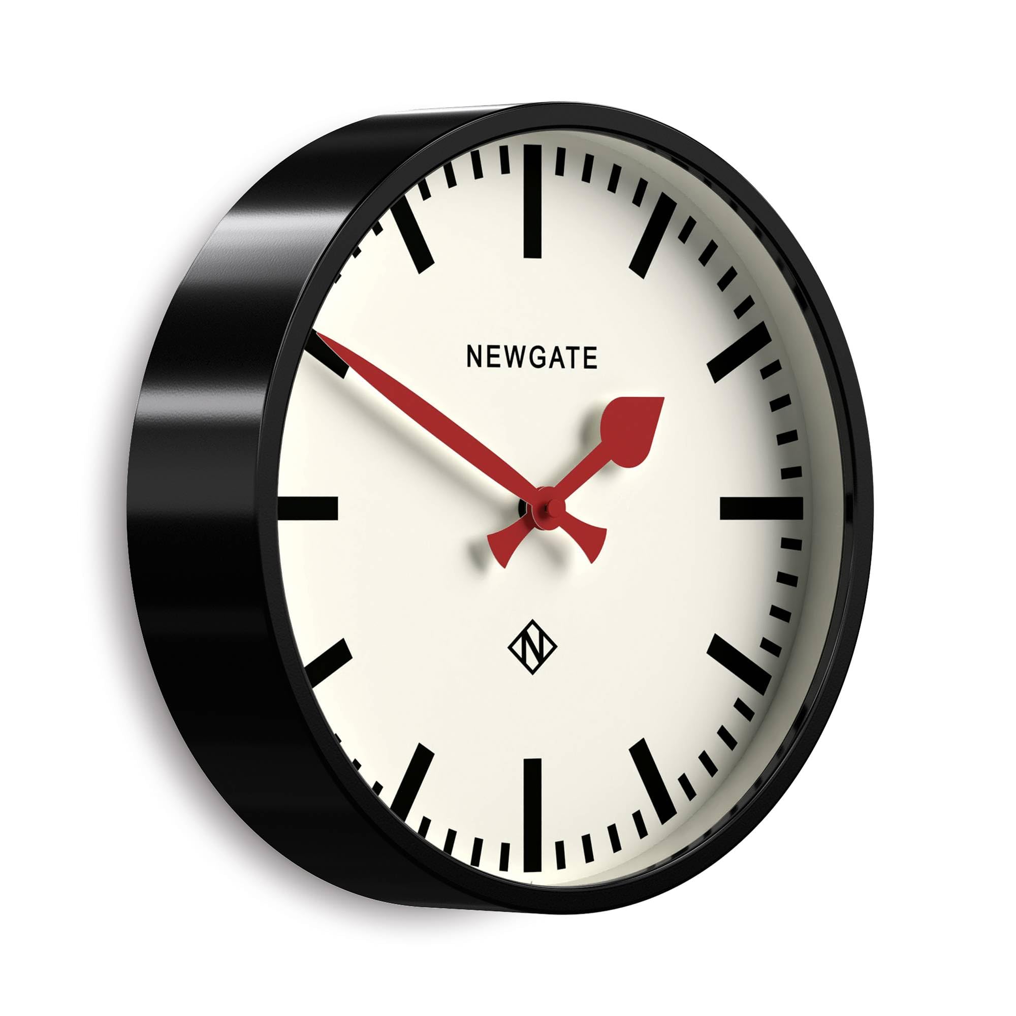 Vintage Mid-Century Black Wall Clock — 12"