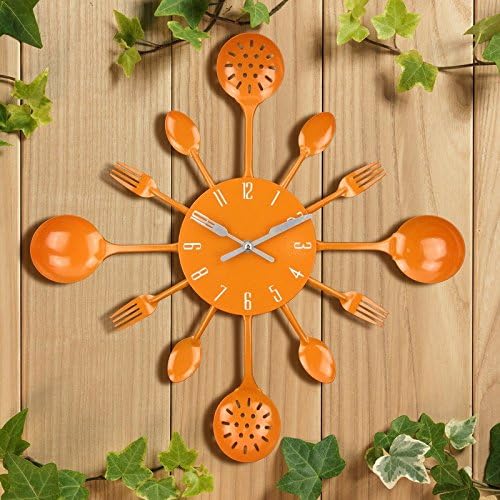 Antique Modern Orange Wall Clock — 16" - View 2