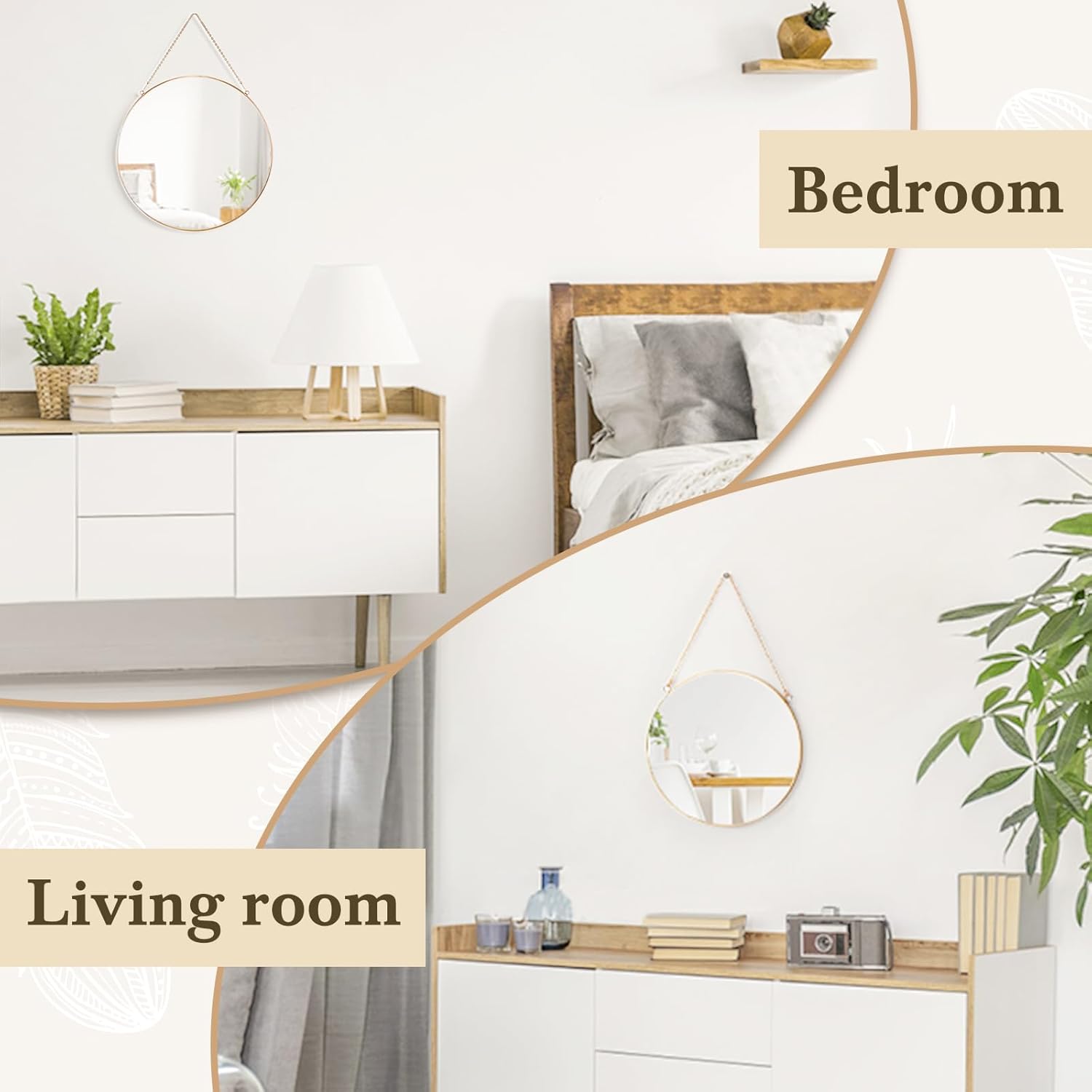Luxe Black Round Mirror - View 4