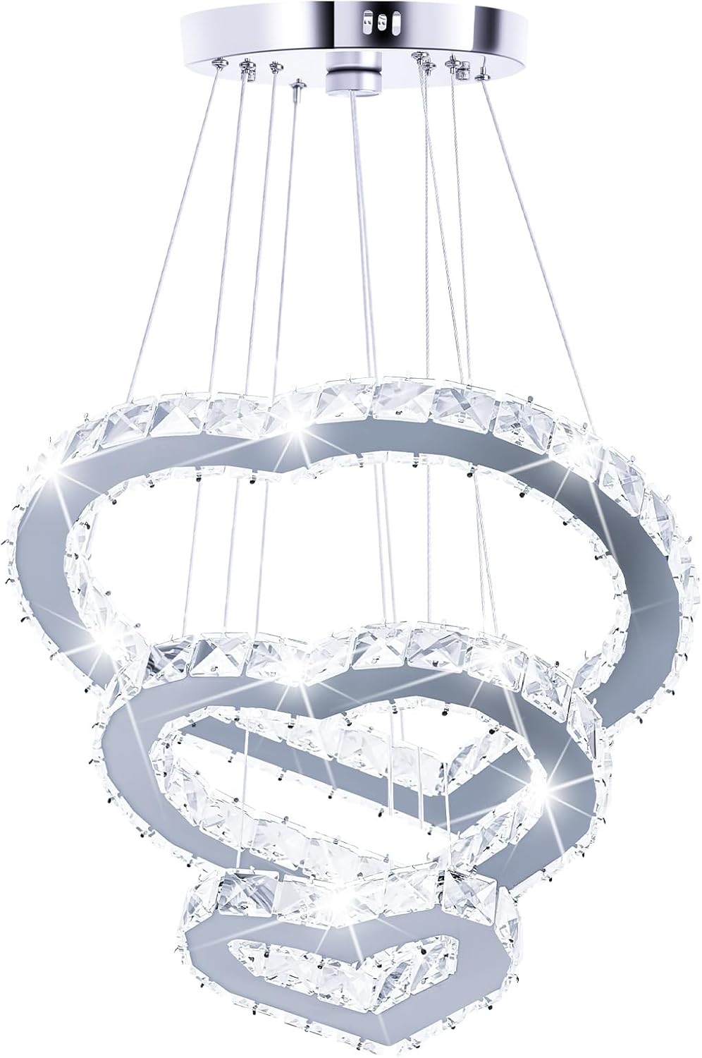 Adjustable Luxe Metal Chandelier — Heart