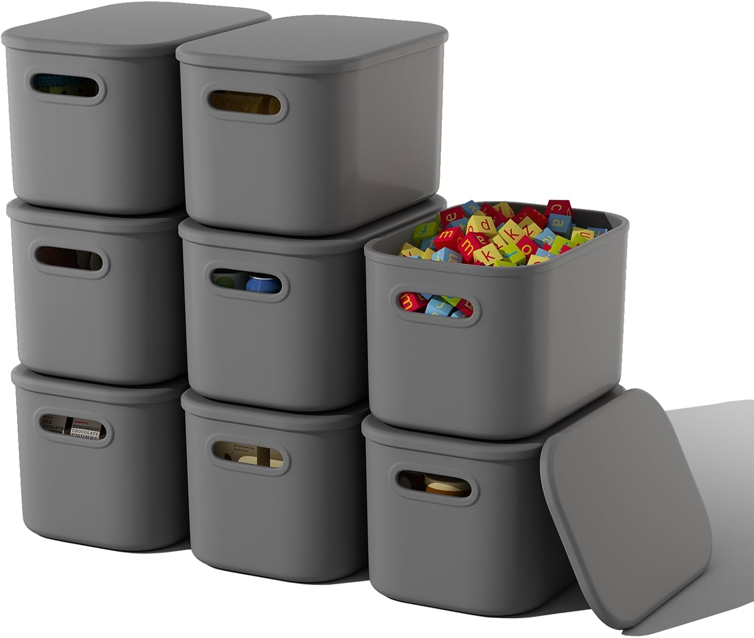Black Storage Bin — 7" — 8 Pack