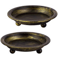 Mid-Century Metal Pillar Candle — Set of 2