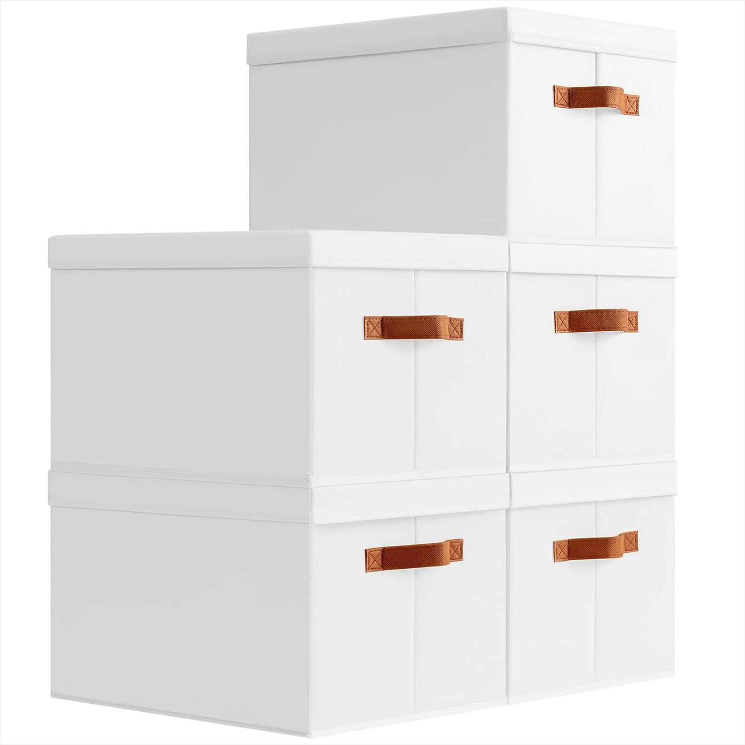 Beige Storage Bin — White