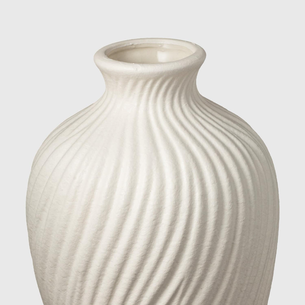 Round Farmhouse Ceramic Flower Vase — 5" - View 8