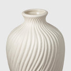 Round Farmhouse Ceramic Flower Vase — 5" - View 8