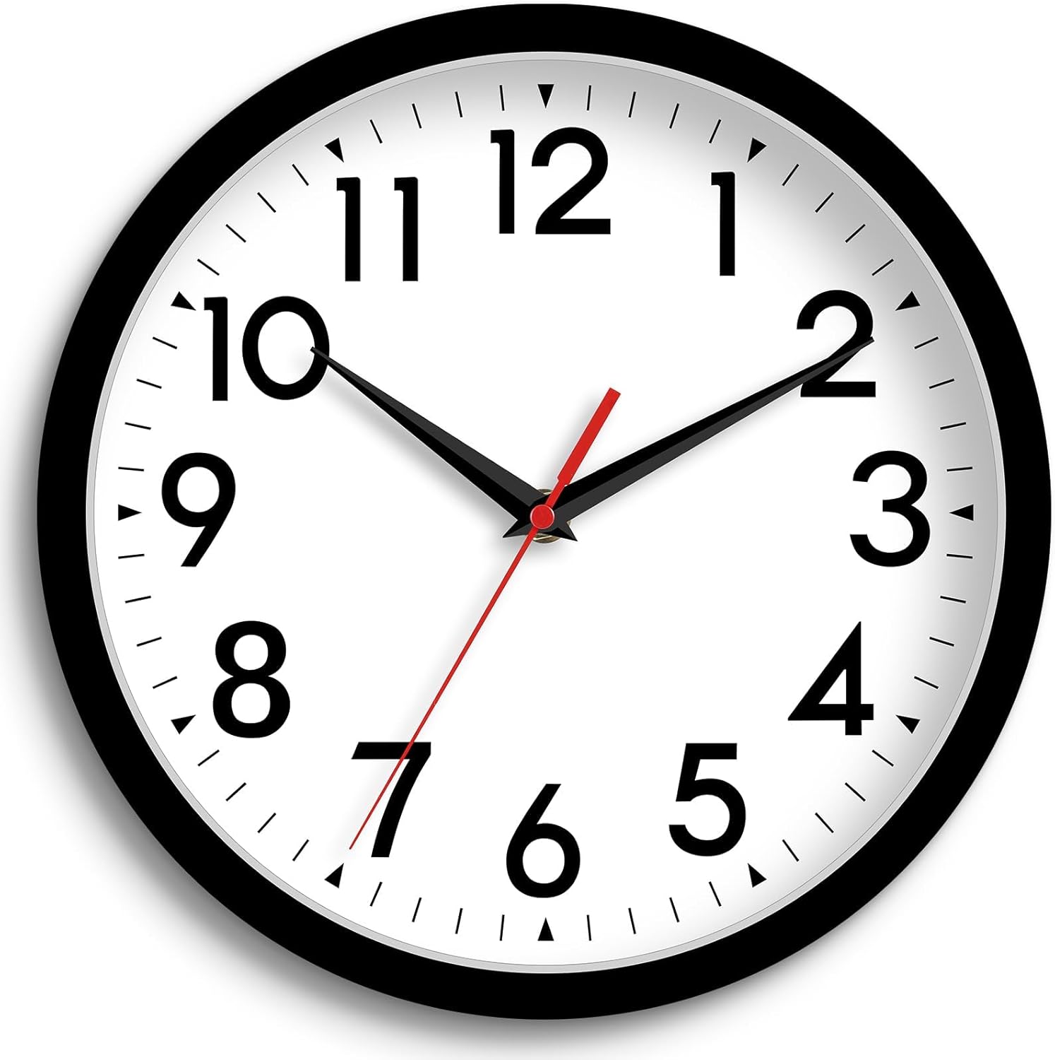 Battery Operated Black Wall Clock — 14" — A-black