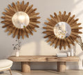 Round Boho Wood Mirror — 22"