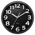 Battery Operated Modern Black Wall Clock — 13"