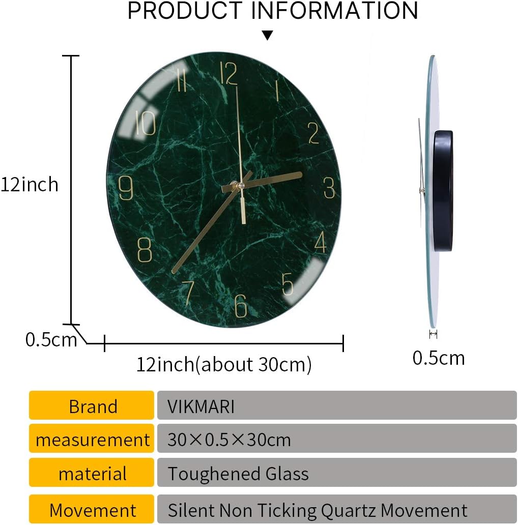 Battery Operated Black Wall Clock — 12" - View 4