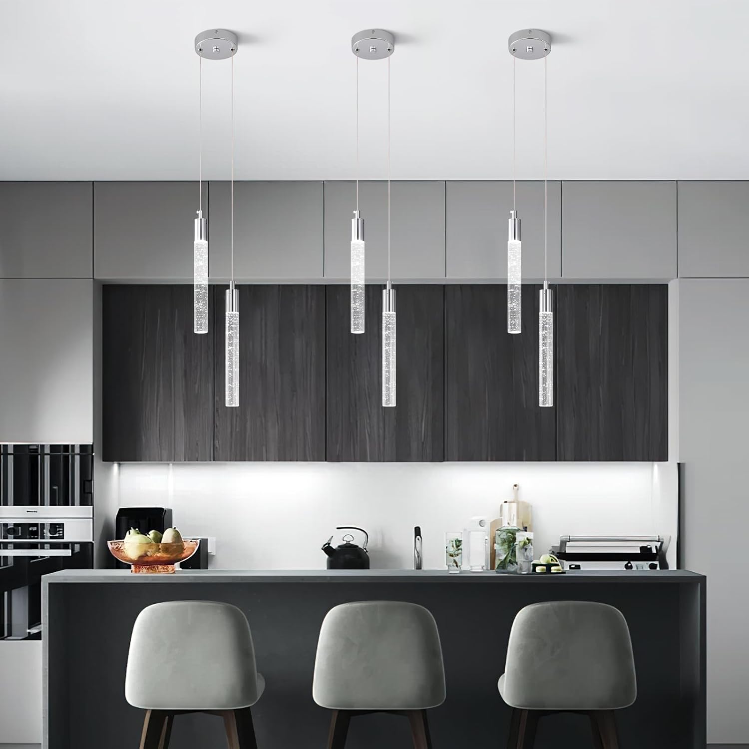 Dimmable Luxe Black Pendant Light — 2-Light - View 2
