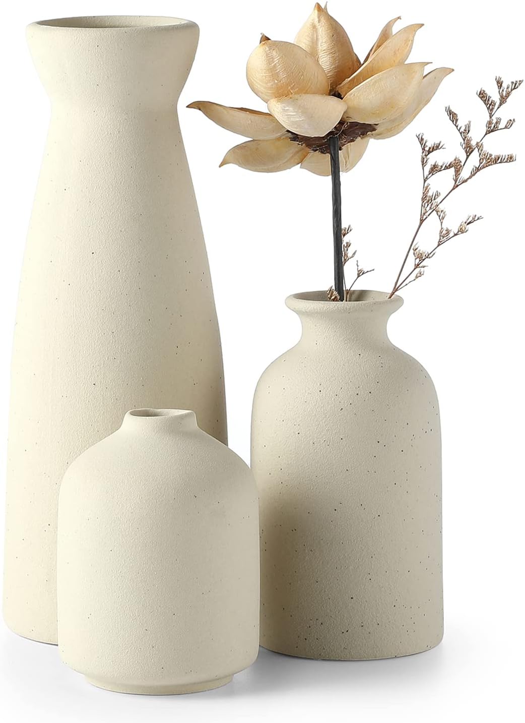 Boho Beige Flower Vase — 3set-beige