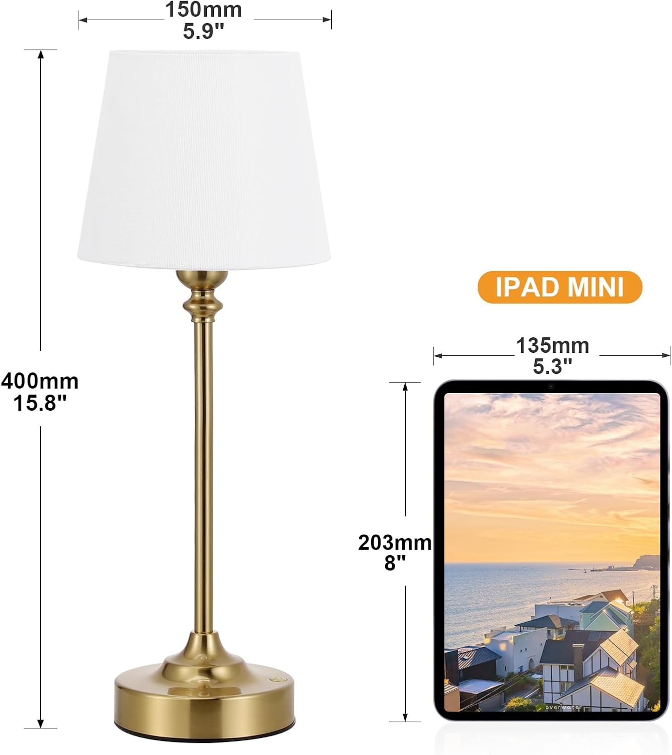 Cordless Luxe Black Table Lamp - View 4