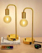 Dimmable Modern Black Bedside Lamp — USB