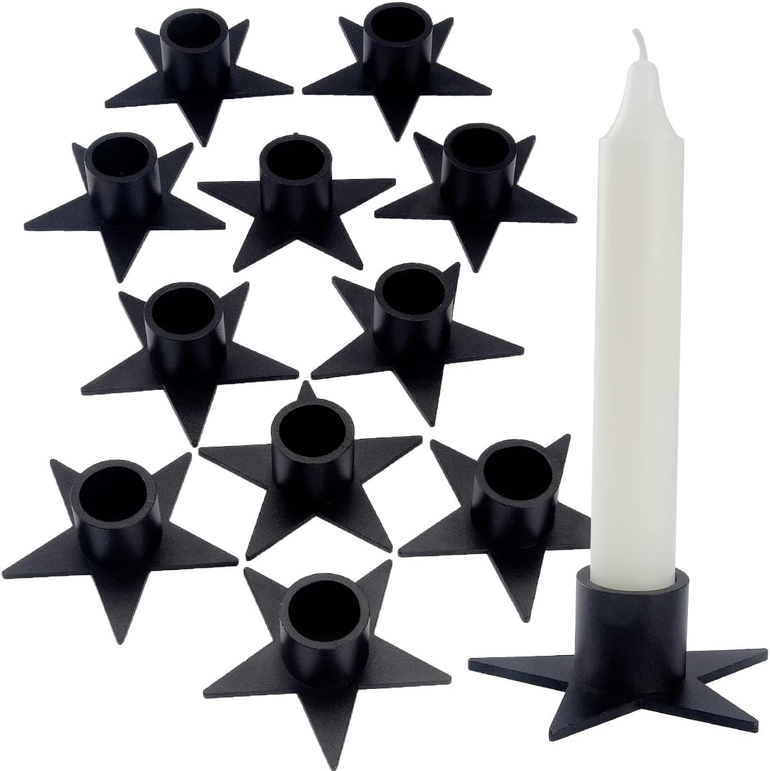 Round Metal Candle — Pentagram