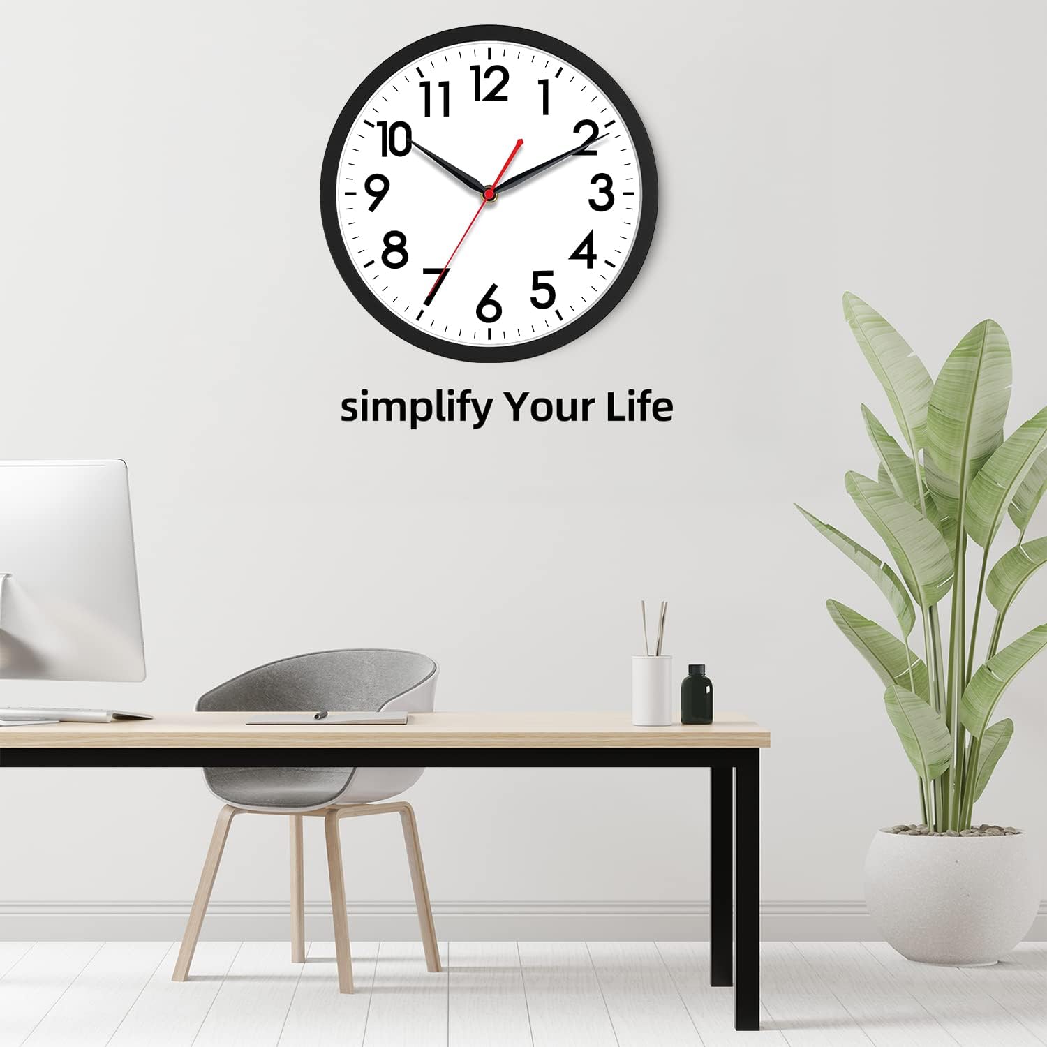 Battery Operated Black Wall Clock — 18" - View 4