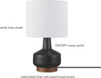 Linen Modern Beige Table Lamp — 15" - View 5