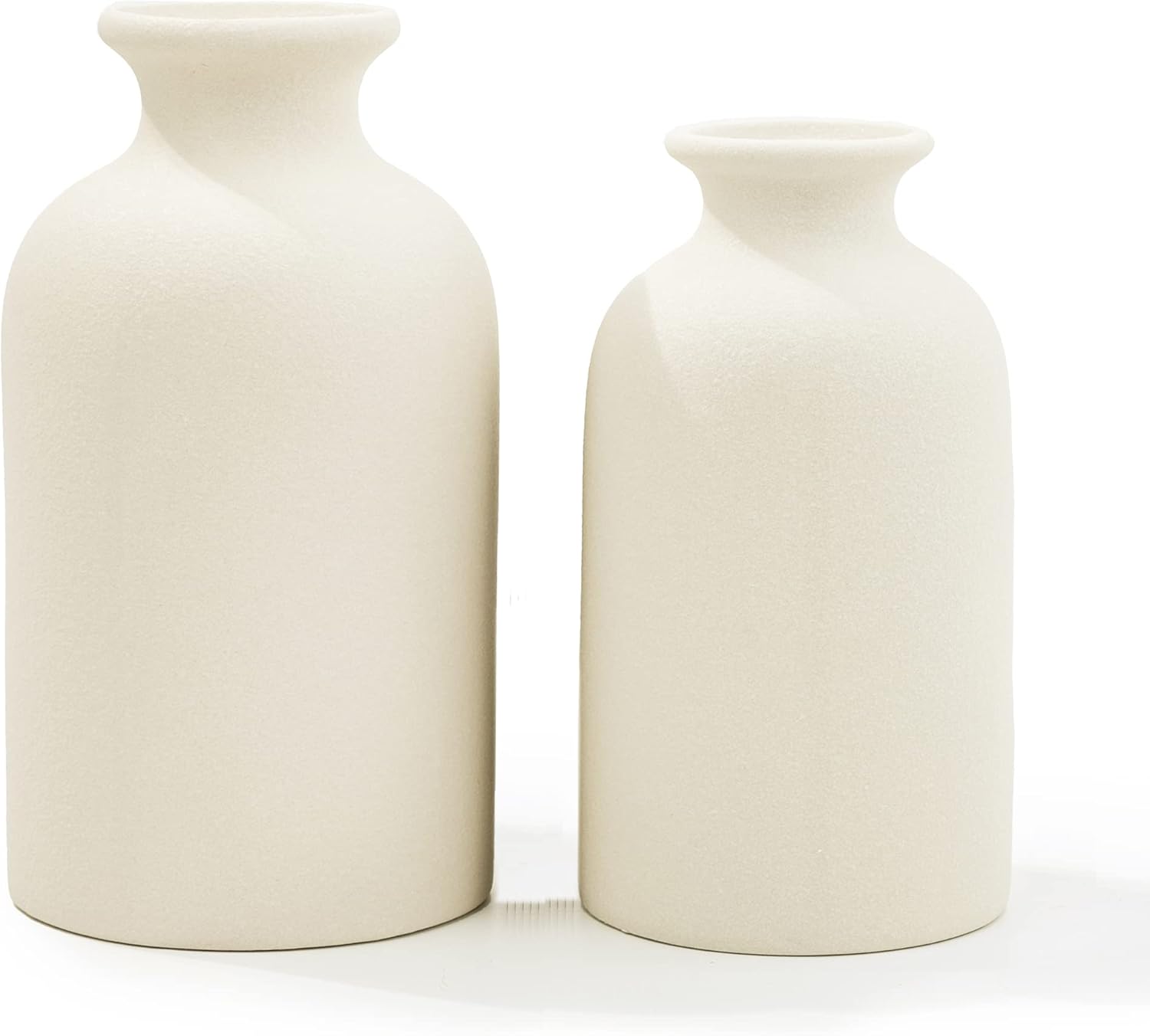 Boho Beige Vase Set — White