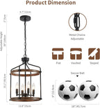 Farmhouse Black Chandelier — 4-Light - View 4