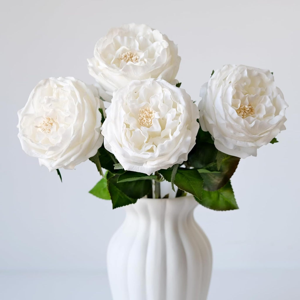 Gold Artificial Flowers — 3.5" — White