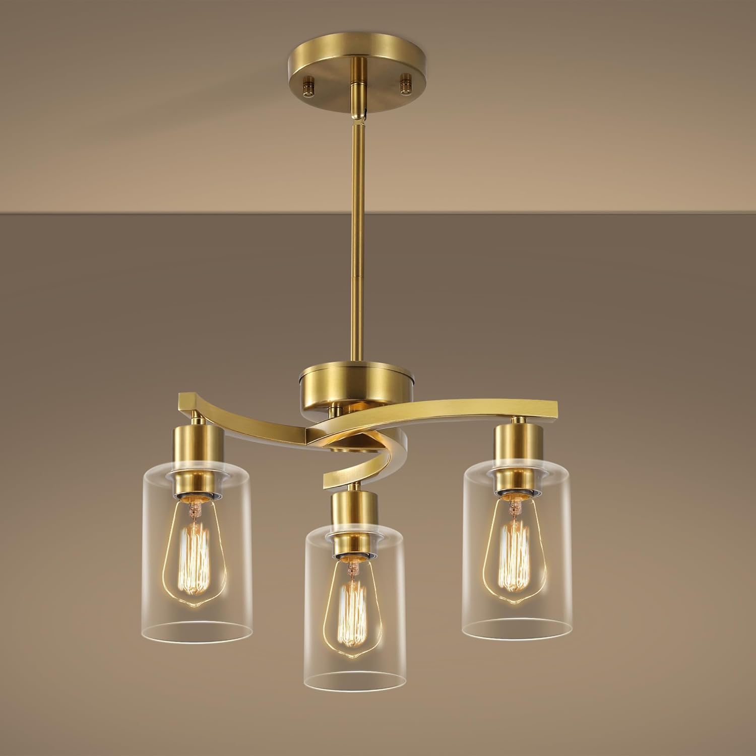 Adjustable Farmhouse Black Chandelier — 6-Light — 3-Light