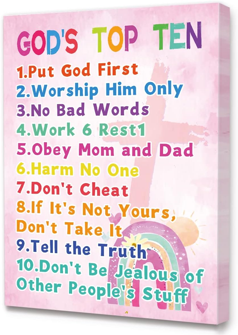 Black Canvas Wall Art — 12" — God's Top Ten girl