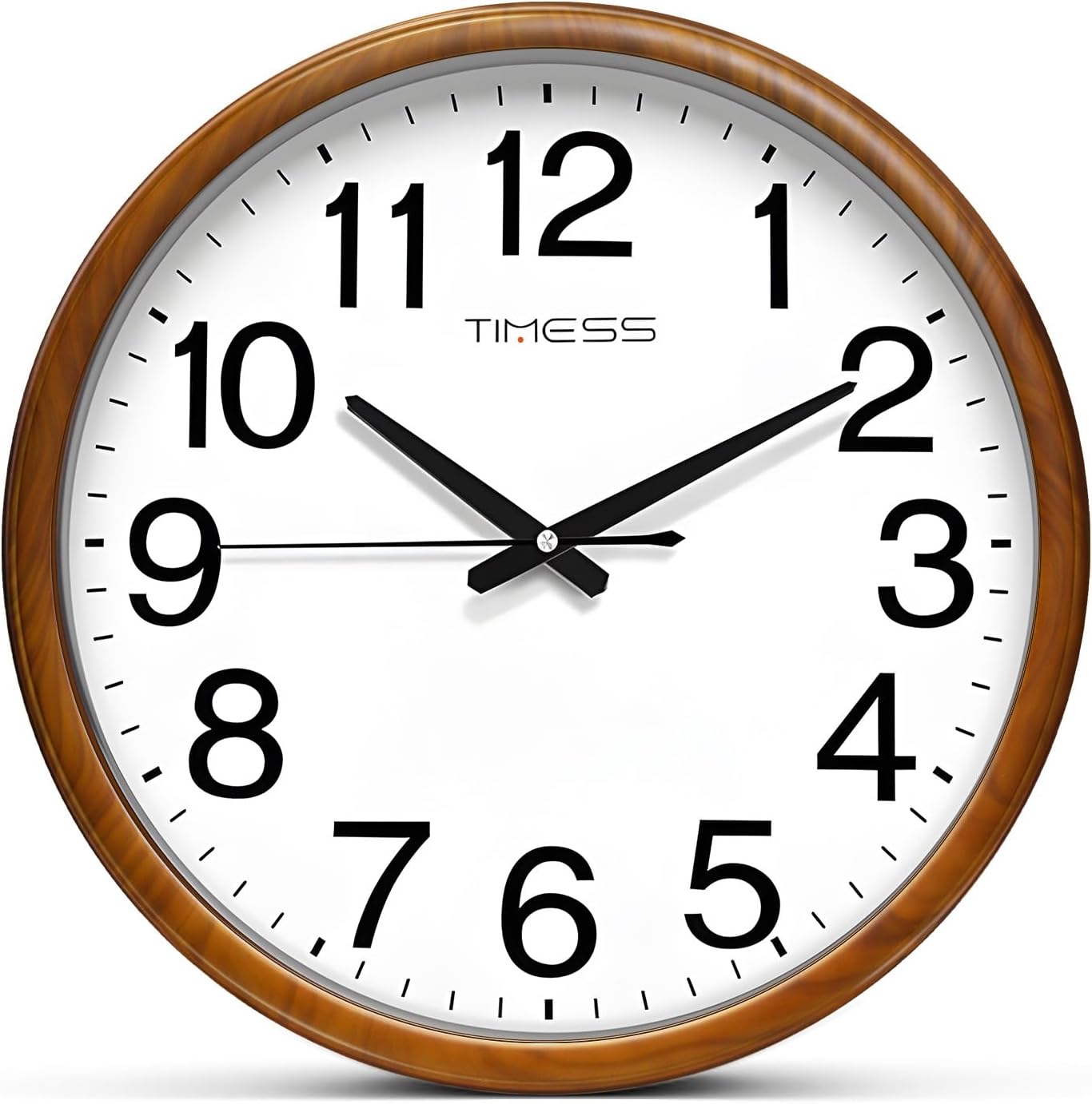 Battery Operated Modern Brown Wall Clock — 11" — Chestnut Yellow
