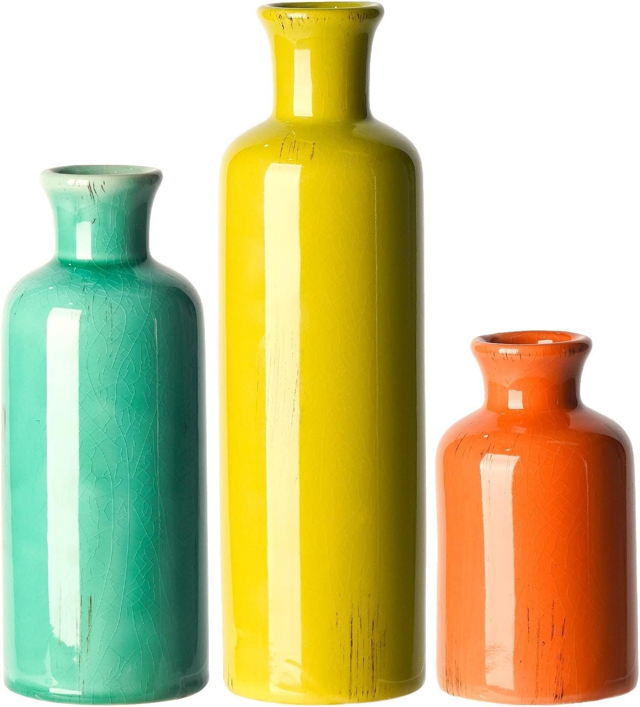 Boho Blue Flower Vase — Set of 3 — Multicolor