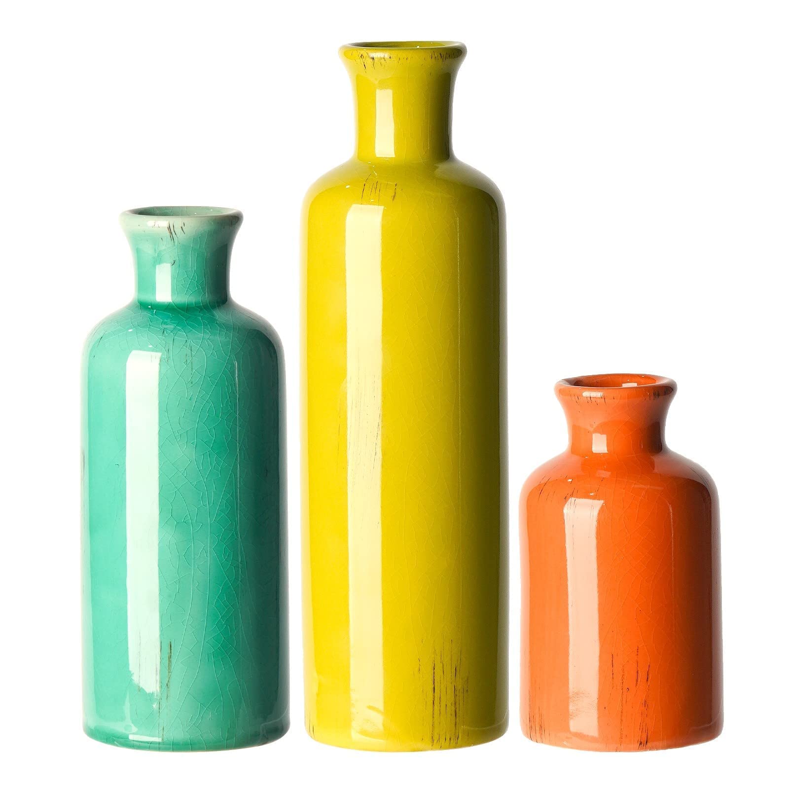 Boho Blue Flower Vase — Set of 3