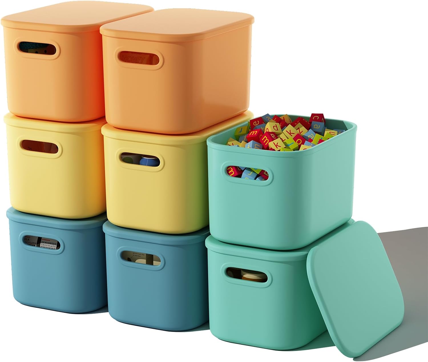 Black Storage Bin — 7" — 8 Pack
