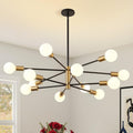 Adjustable Luxe Black Chandelier — 6-Light — 12-light
