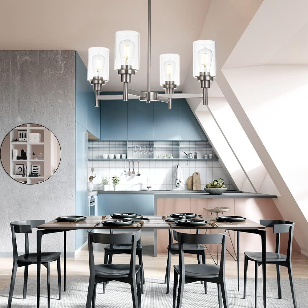 Modern Black Chandelier — 4-Light - View 3