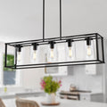 Modern Black Chandelier — 1-Light — Black