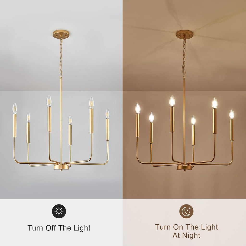 Farmhouse Black Chandelier — 6-Light - View 6