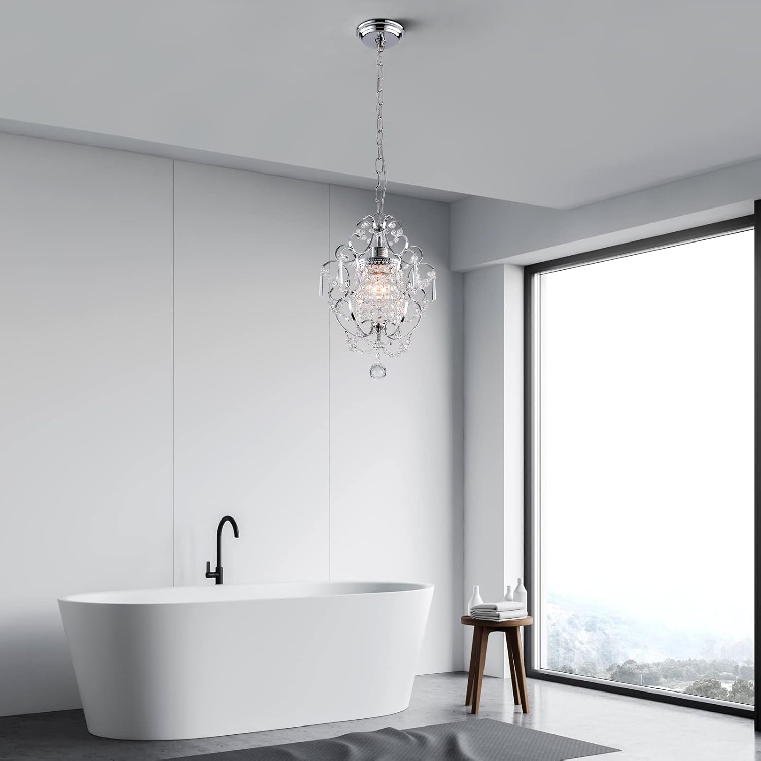 Farmhouse Gold Chandelier — 1-Light - View 6