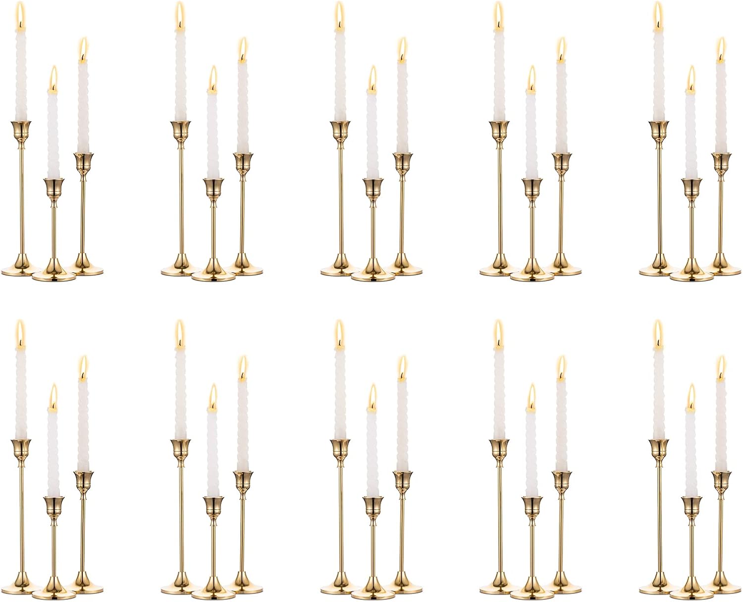 Vintage Luxe Black Candle — Set of 3 — Gold