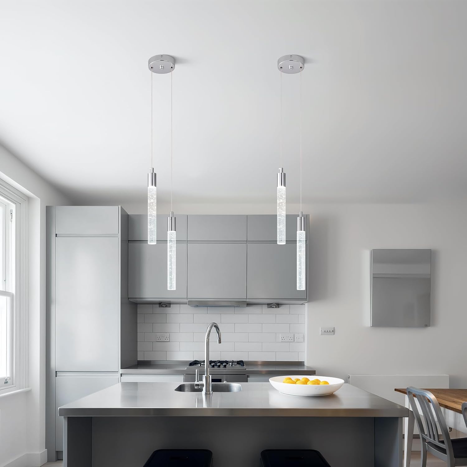Dimmable Luxe Black Pendant Light — 2-Light - View 3