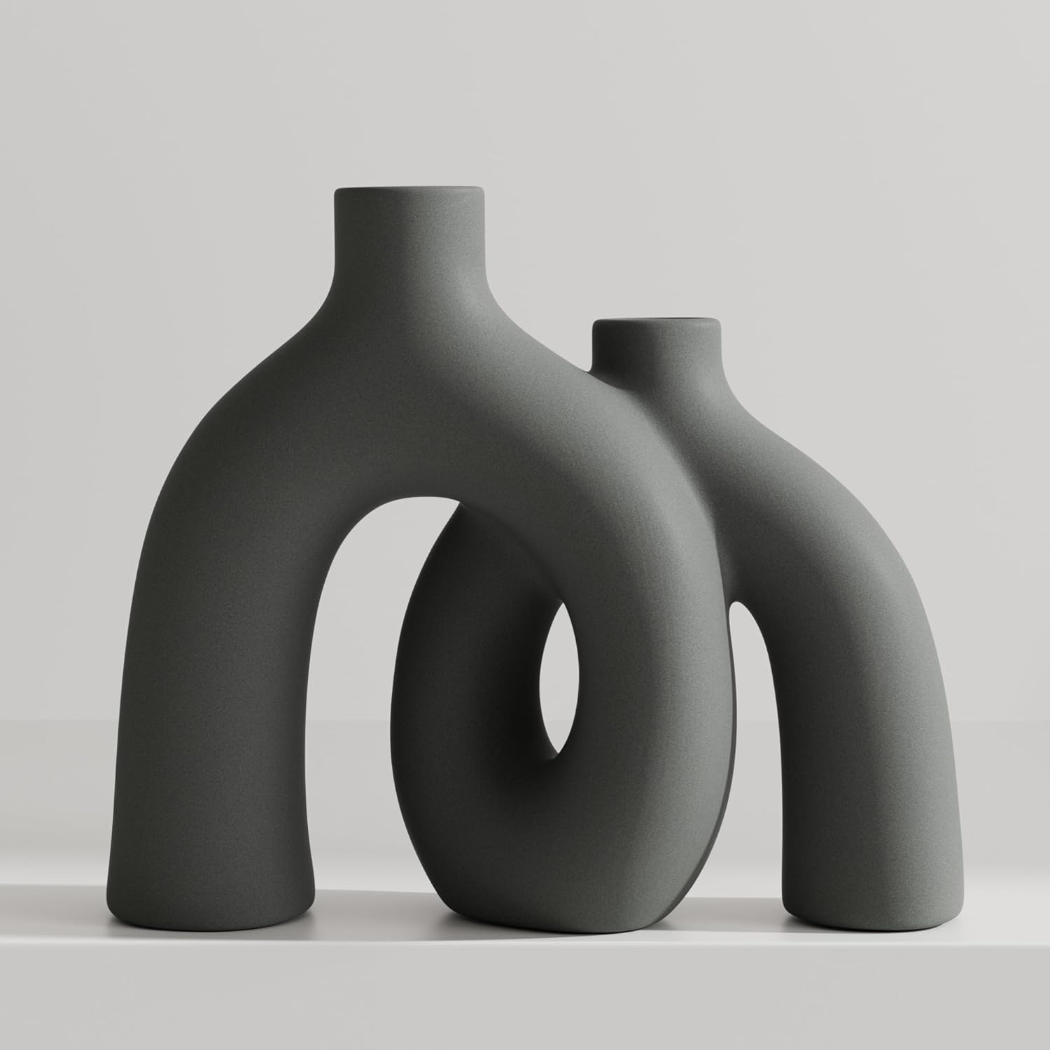 Boho Beige Decorative Vase — Gray