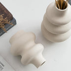 Round Boho Beige Flower Vase — Set of 2 - View 5